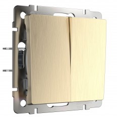 W1120010 Werkel Выключатель двухклавишный (шампань рифленый)