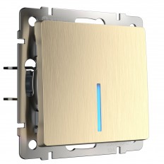 W1110110 Werkel Выключатель одноклавишный с подсветкой (шампань рифленый)