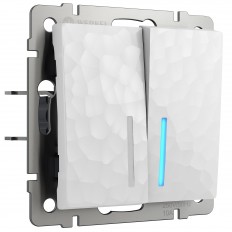 W1222101 Werkel ორმხრივი გადამრთველი უკანა განათებით (ჩაქუჩი თეთრი)