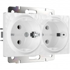 W1272001 Werkel ორმაგი დამიწებული სოკეტი (ჩაქუჩი თეთრი)