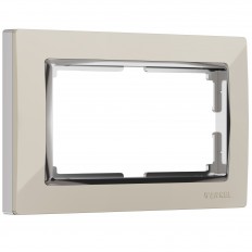 W0081903 Werkel ჩარჩო Snabb ორმაგი როზეტისთვის (Werkel ქრომის სპილოს ძვალი)