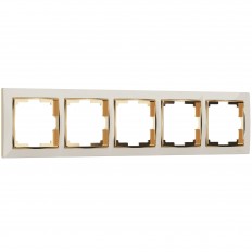 W0051932 Werkel Рамка на 5 постов Snabb (слоновая кость/золото)
