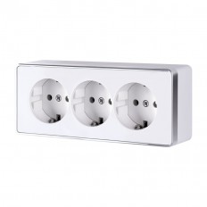 W5073101 Werkel სამმაგი სოკეტი დამიწებით და გალანტური ჟალუზებით (თეთრი)