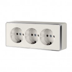 W5073103 Werkel Розетка тройная с заземлением и шторками Gallant (слоновая кость)