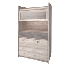 კარადა ვიტრინით 1V2D1S, JAZZ (ნაირობის წაბლი/ონიქსი)