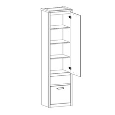 გარდერობი 2D1S, JAZZ (წაბლისფერი ნაირობი/ონიქსი)