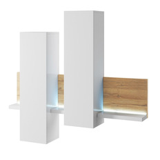 ჩამოკიდებული ვიტრინა თაროებით BOTA (თეთრი/მუხის შვილიშვილი) 2482FG04