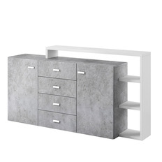 კომოდი 2 კარი 4 უჯრა BOTA გაფართოებით (თეთრი/კოლორადოს ბეტონი) 2484FG27