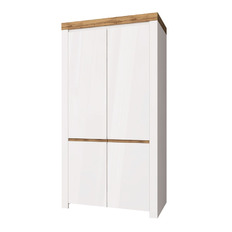 გარდერობი 2DG TAURUS (მუხის ვოტან/თეთრი პრიალა)