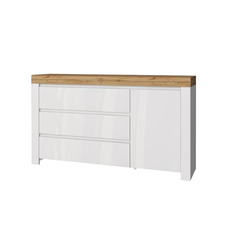 Тумба 1D3S TAURUS (Белый/Дуб вотан)