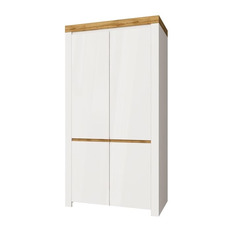 Шкаф 2DG с полками TAURUS (Белый/Дуб вотан)