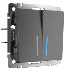 W1120104 Werkel განათებული ორმხრივი გადამრთველი (გოფრირებული გრაფიტი)