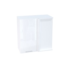 ზედა კუთხის გარდერობი SHVU 690 VALERIA 1 (თეთრი პრიალა) 690 მმ