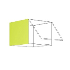 გადაფარვა ზედა ღრმა ჰორიზონტალური კარადისთვის მაღალი FO-171N VALERIA 1 (თეთრი პრიალა) 573 მმ