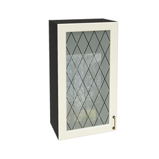 ზედა კარადა მაღალი შუშით ШВС 509 NICE (მუხის ტექსტურირებული კრემი) 500 მმ