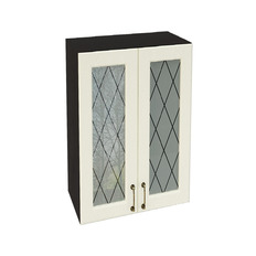 ზედა კარადა მაღალი შუშით ШВС 609 NICE (მუხის ტექსტურირებული კრემი) 600 მმ