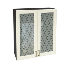 ზედა კარადა მაღალი შუშით ШВС 809 NICE (მუხის ტექსტურირებული კრემი) 800 მმ