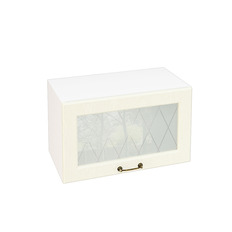 ზედა ჰორიზონტალური კარადა მინით SHVGS 600 NICE (მუხის ტექსტურირებული კრემი) 600 მმ