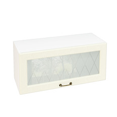 ზედა ჰორიზონტალური კარადა შუშით SHVGS 800 NICE (მუხის ტექსტურირებული კრემი) 800 მმ