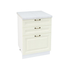 ქვედა კარადა 3 უჯრით ШН3Я 600 NICE (მუხის ტექსტურირებული კრემი) 600 მმ