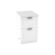 Шкаф нижний с 2 ящиками ШН2Я 500 ПРАГА (Белое дерево) 500 мм