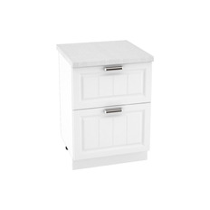 Шкаф нижний с 2 ящиками ШН2Я 600 ПРАГА (Белое дерево) 600 мм