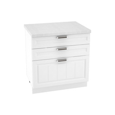 Шкаф нижний с 3 ящиками ШН3Я 800 ПРАГА (Белое дерево) 800 мм