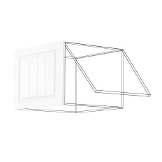 Накладка для верхнего глубокого горизонтального шкафа ФО-171 ПРАГА (Белое дерево) 573 мм