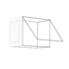 Накладка для верхнего горизонтального шкафа высокая ФО-170Н ПРАГА (Белое дерево) 315 мм