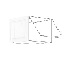 Накладка для верхнего глубокого горизонтального шкафа высокая ФО-171Н ПРАГА (Белое дерево) 573 мм