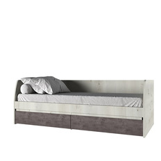 Кровать 90-2 BJORK (Ольха полярная/Оникс)