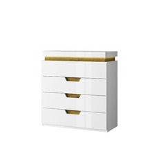 კომოდი 4S TORINO (თეთრი/მუხის ნავარა)