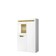 კაბინეტი ვიტრინით 1V2D P TORINO (თეთრი/მუხის ნავარა)