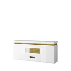 კაბინეტი RTV 1V2D1S TORINO (თეთრი/მუხის ნავარა)