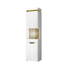 კაბინეტი ვიტრინით 1V1D L TORINO (თეთრი/მუხის ნავარა)