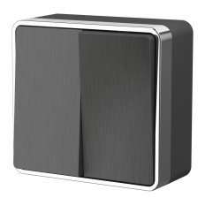 W5020004 Werkel Выключатель двухклавишный Gallant (графит рифленый)