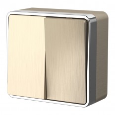 W5020010 Werkel Выключатель двухклавишный Gallant (шампань рифленый)