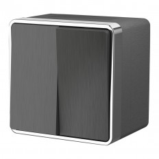W5020204 Werkel Выключатель двухклавишный влагозащищенный Gallant (графит рифленый)