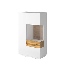 კომოდი-2DЗ typ 44 SILKE (თეთრი პრიალა/მუხის ვოტანი)