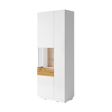 ვიტრინა-2D-L typ 12 SILKE (თეთრი პრიალა/მუხის ვოტანი)