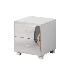 საწოლის მაგიდა 2S typ 22 BELLAGIO (თეთრი/სარკე)