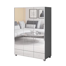 გარდერობი 3d3s typ 19 BELLAGIO (ნაცრისფერი/სარკე)