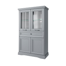 Шкаф с витриной 2V2D1S VALENCIA (Серый)