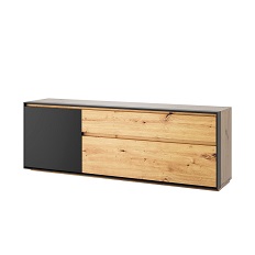 Тумба RTV 2D1S BOSCO (Дуб Артисан/Черный)