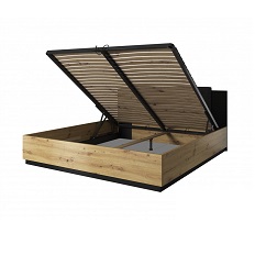 საწოლი 1600 ამწევი მექანიზმით SIGMA (Artisan Oak/Black matt) 24RCLI51