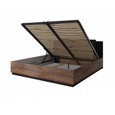 Кровать 1400 с подъемным механизмом SIGMA (Дуб Флагстафф с медной нитью/Черный матовый) 24FWLI50