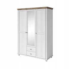 გარდერობი 3-კარიანი სარკით EVORA (Abisko Ash/Lefkas Oak მუქი) 247DJU19