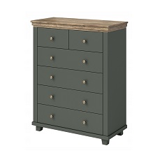 კომოდი 6 უჯრით EVORA (მწვანე/მუქი ლეფკადის მუხა) 24ZRJU45