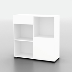 წიგნის კარადა 1 უჯრით და 1 კარებით Agapi (თეთრი) 2497LZ85