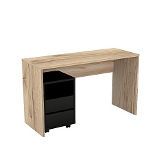 სამუშაო მაგიდა კვარცხლბეკით AGAPI (ნატურალური მუხა/შავი ონიქსი) 24NWLZ07